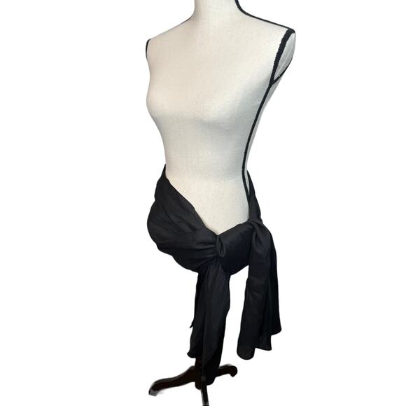 NWT Yolanda Swim Black‎ Carbon Linen Sarong - Picture 5 of 8